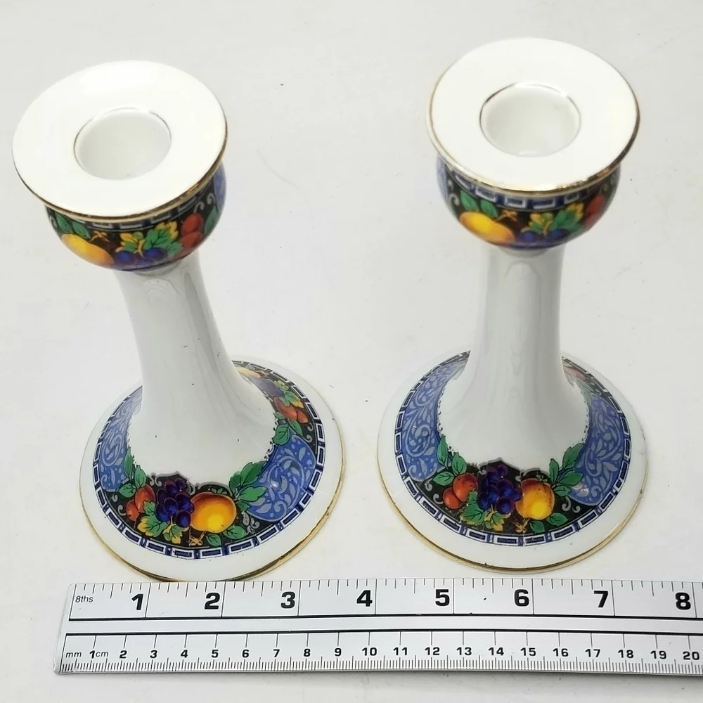 Royal Winton  Grimwades  Stoke on Trent Porcelain Candlesticks Holders,  England